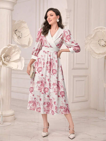 Modely Floral Print Puff Sleeve Dress