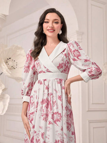 Modely Floral Print Puff Sleeve Dress