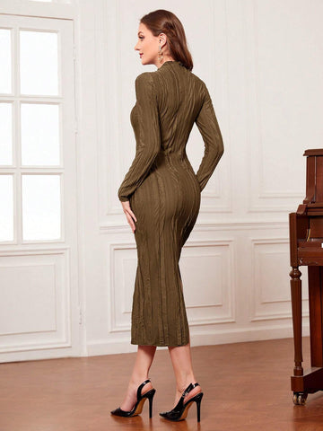 Modely Half High Collar Bodycon Dress