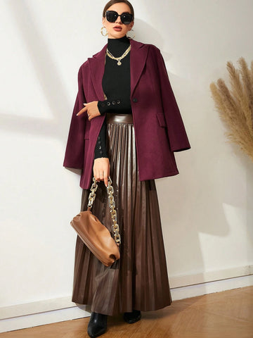 Modelyn High Neck Button Detail Ribbed Knit Sweater