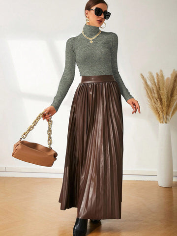 Modelyn High Neck Button Detail Ribbed Knit Sweater