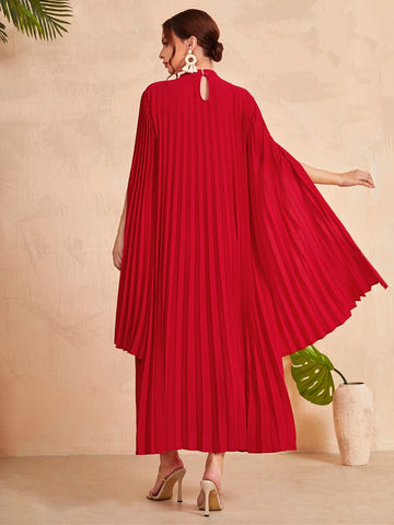 Modelyn Stand Collar Cloak Sleeve Dress
