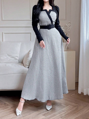 Women's Long Sleeve Long Dress