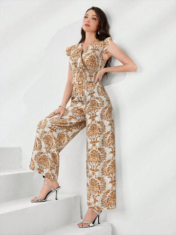 Mulvari Ladies' V-Neck Short Sleeve Top And Pants