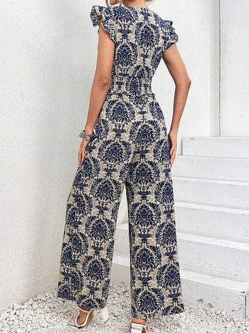 Mulvari Ladies' V-Neck Short Sleeve Top And Pants