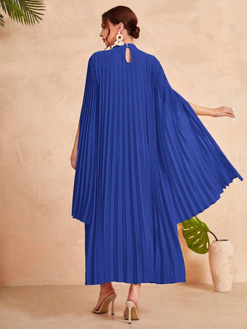 Modelyn Stand Collar Cloak Sleeve Dress