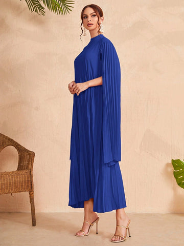 Modelyn Stand Collar Cloak Sleeve Dress