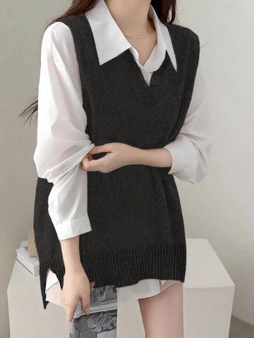 Women Casual Simple Elegant Solid Color Sweater