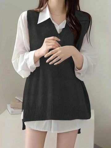 Women Casual Simple Elegant Solid Color Sweater