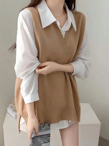 Women Casual Simple Elegant Solid Color Sweater