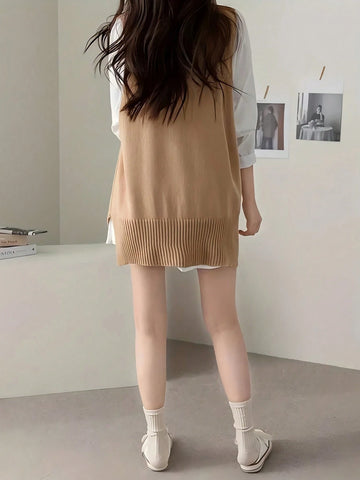 Women Casual Simple Elegant Solid Color Sweater