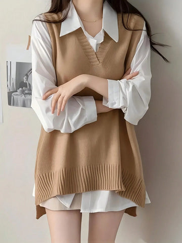 Women Casual Simple Elegant Solid Color Sweater
