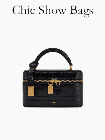 Crocodile Embossed Handbag