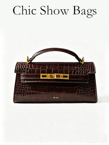 Crocodile Embossed Handbag