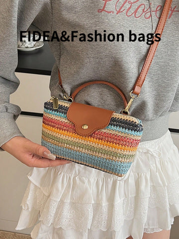 Fashionable Solid Color Minimalist PU Bucket Bag