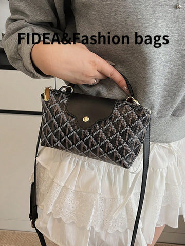 Fashionable Solid Color Minimalist PU Bucket Bag