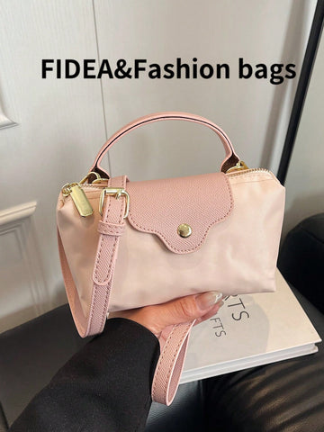 Fashionable Solid Color Minimalist PU Bucket Bag