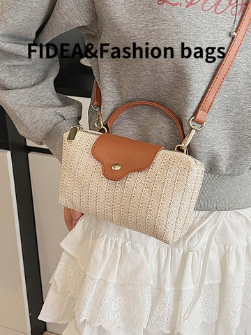 Fashionable Solid Color Minimalist PU Bucket Bag