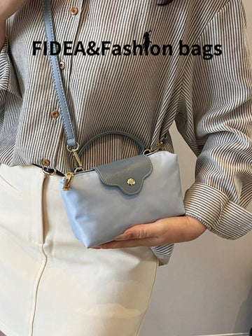 Fashionable Solid Color Minimalist PU Bucket Bag