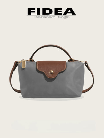 Fashionable Solid Color Minimalist PU Bucket Bag