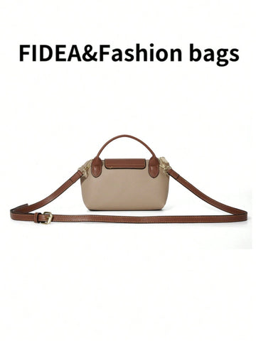 Fashionable Solid Color Minimalist PU Bucket Bag