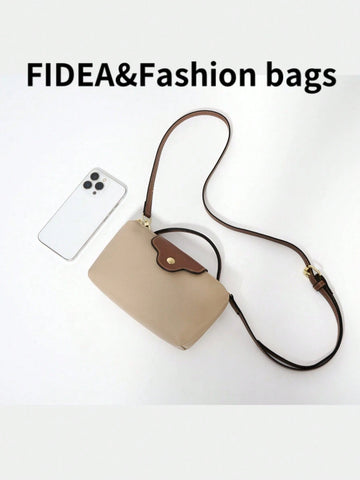Fashionable Solid Color Minimalist PU Bucket Bag