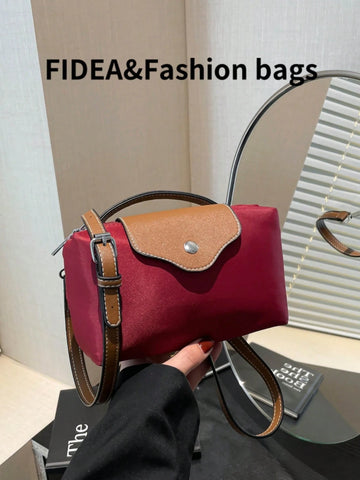 Fashionable Solid Color Minimalist PU Bucket Bag