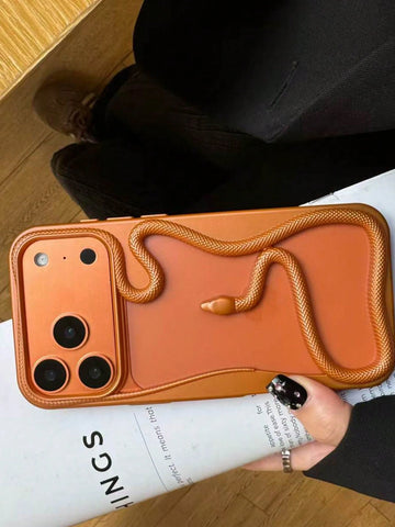 New Fashionable & Personalized Hollow Electroplated Snake Design Phone Case