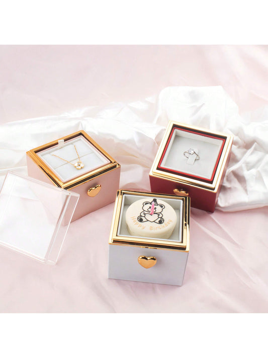 New Rotatable Bear Cake Pattern Jewelry Case