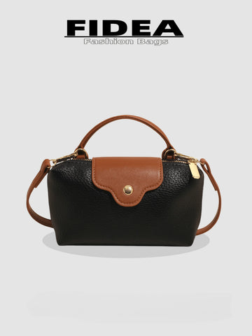 Fashionable Solid Color Minimalist PU Bucket Bag