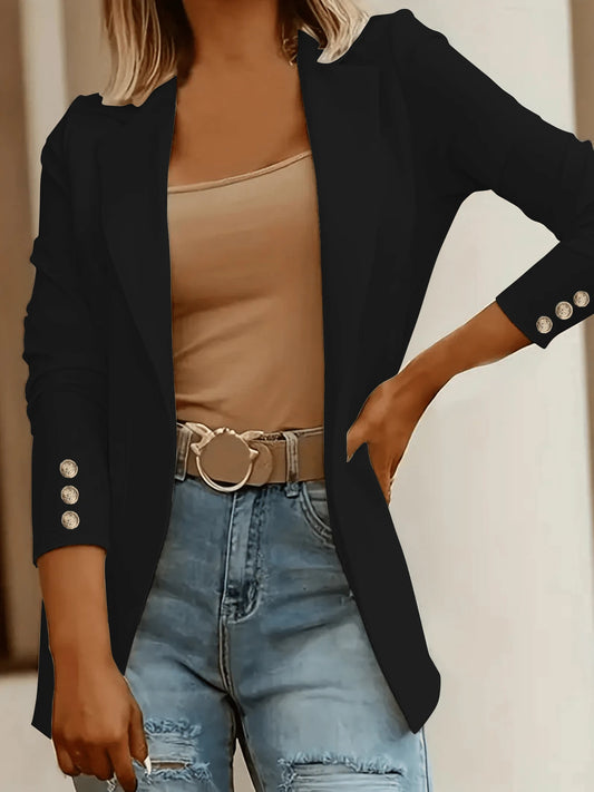 Elegant Work Wear Turndown Collar Long Sleeve Blazer