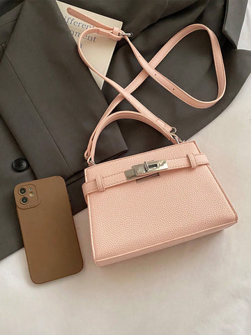 Fashionable High-End Lychee Pattern Women's Handbag