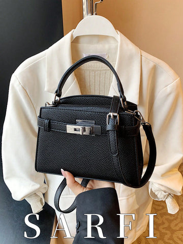 Fashionable High-End Lychee Pattern Women's Handbag