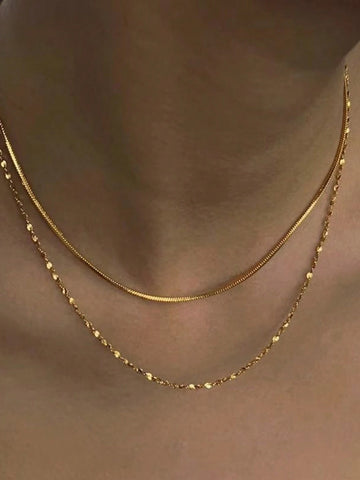 Women Stainless Steel Snake Chain Necklaces