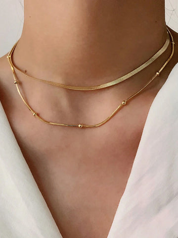 Women Stainless Steel Snake Chain Necklaces
