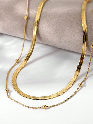 Women Stainless Steel Snake Chain Necklaces