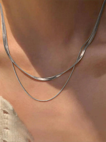 Women Stainless Steel Snake Chain Necklaces
