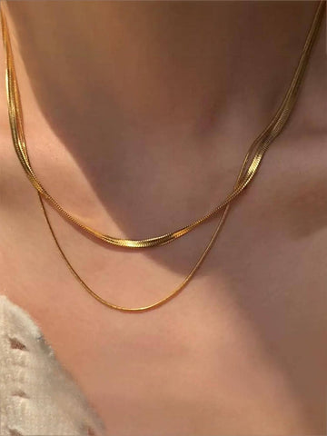 Women Stainless Steel Snake Chain Necklaces