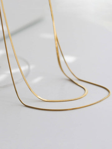 Women Stainless Steel Snake Chain Necklaces