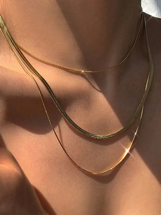 Women Stainless Steel Snake Chain Necklaces