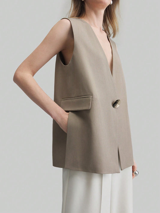 Casual Loose Fit Women Vest Jacket
