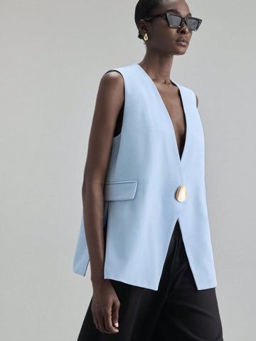 Casual Loose Fit Women Vest Jacket