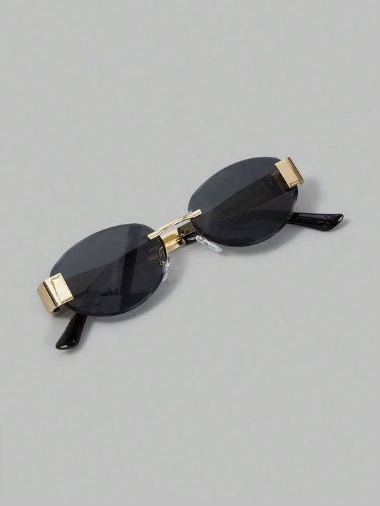 Ontre Vintage Retro American Metal Oval Fashion Glasses Without Frame