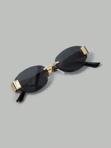 Ontre Vintage Retro American Metal Oval Fashion Glasses Without Frame