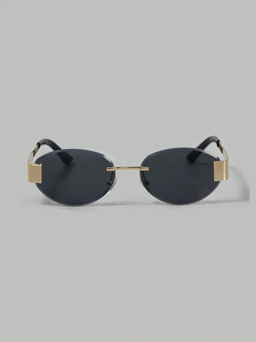 Ontre Vintage Retro American Metal Oval Fashion Glasses Without Frame