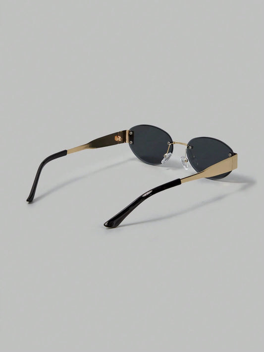 Ontre Vintage Retro American Metal Oval Fashion Glasses Without Frame