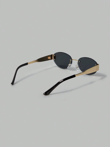 Ontre Vintage Retro American Metal Oval Fashion Glasses Without Frame