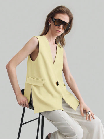 Casual Loose Fit Women Vest Jacket