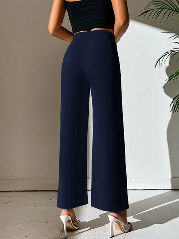 PETITE Split Hem Straight Leg Pants