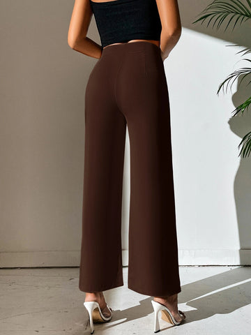 PETITE Split Hem Straight Leg Pants